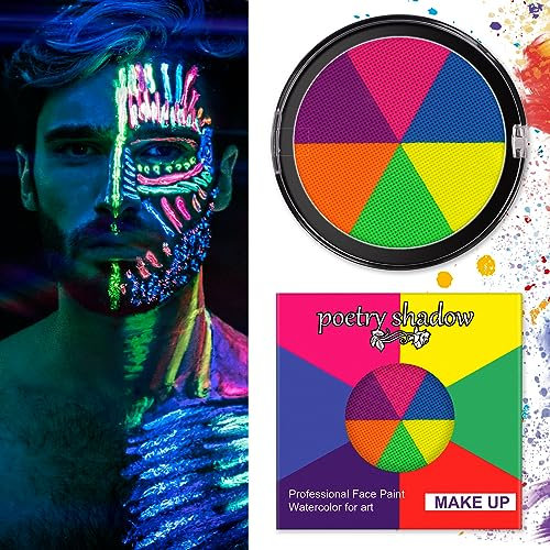 LOPHE Water Color Schminke, 30g Fluoreszierend Bodypainting Farben Schminke Kinder, Waschbar Theaterschminke Körperfarbe, Gesichtsfarbe Kinderschminke für Make up Karneval & Halloween Party(6 farben)