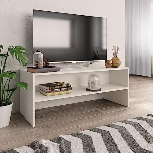 WHOPBXGAD fernsehschrank,tv Board Weiss,tv Board,fernsehschrank Weiss,TV-Schrank Weiß 100x40x40 cm Holzwerkstofffernsehschrank weiß,fernseherschrank,tv Board,