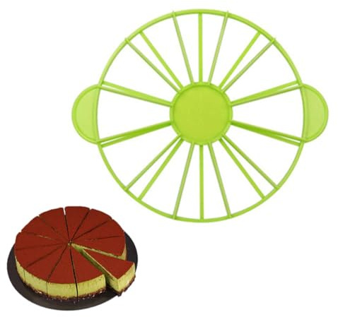 Pie Slicer Marker, Round Cake Slice, Double Sided Cake Portion Marker 10 or 12 Slicers Cheesecake Cutter Divider for DIY Cooking Baking Tool (Green)