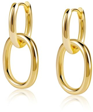 Ohrringe Hängend Damen Gold Silber 925 Tropfen Herz Barren Runde Anhänger | ALEXCRAFT Ohrringe Hängend Damen Gold Silber 925 Geometrisch Eckig Runde Doppel Zirkon Creolen Anhänger Hypoallergen Schmuck