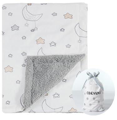 CREVENT 75cmX100cm Cute Cozy Fluffy Warm Baby Blanket for Girls Boys Infants Toddlers' Bedding/Crib/Cot/Stroller, Baby Shower Birthday Newborn's Gift - Good Night