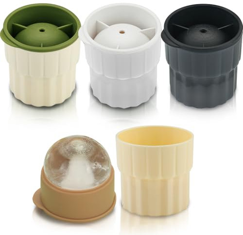 Ice Balls Maker Pack of 4, Kyraton Ice Cube Tray for Making Big Ice Ball 6cm(2.3), Easy to Fill Water, Milk, Fruit, Chocolate, Easy to Release