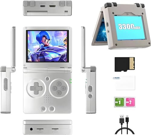RG35XX SP - Consola de juegos portátil retro, 64 G + 128 G TF tarjeta con 10.000 juegos, 3,5 pulgadas, IPS Flip Mini Linux, sistema de videoconsola para niños y adultos, compatible con WiFi Bluetooth