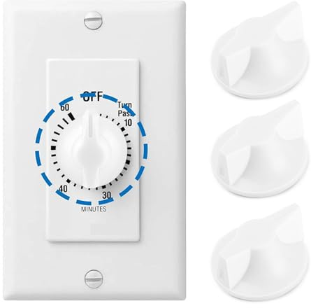 4pcs Timer Switch Knob Compatible with Intermati-c, Timer Knob 146MT574 Replacement for FD Series Spring Wound Timers for Wall Timer Bathroom Fan Motor Heater Light