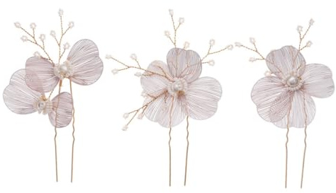 GAROZATION 3stücke Teiliges Set Haarnadeln Mit Perlen Hochzeits-haaraccessoires Für Damen Haarschmuck Für Braut Und Brautjungfern Handgefertigte Haarspangen Für Besondere Anlässe