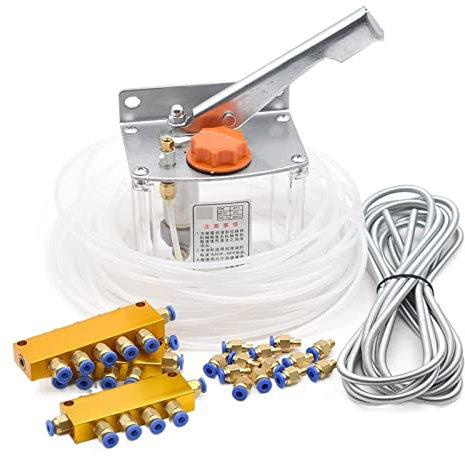 Membranpumpen, CNC-Gravierfräsmaschine Griff Ölpumpensatz Ölauslass M8X1 Φ4mm Manuelle Ölpumpe Manuelle Einspritzpumpen Schmierpumpe,Wasserdruckpumpe(Oil pump kits)