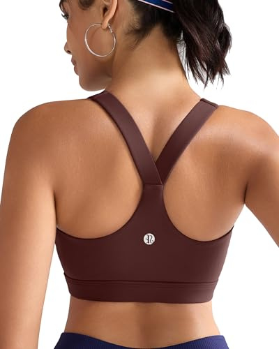 RUNNING GIRL Sports Bras for Women, Molded Cup High Impact Sports Bra Workout Bras for Women High Support Racerback(WX3046 Taupe M)