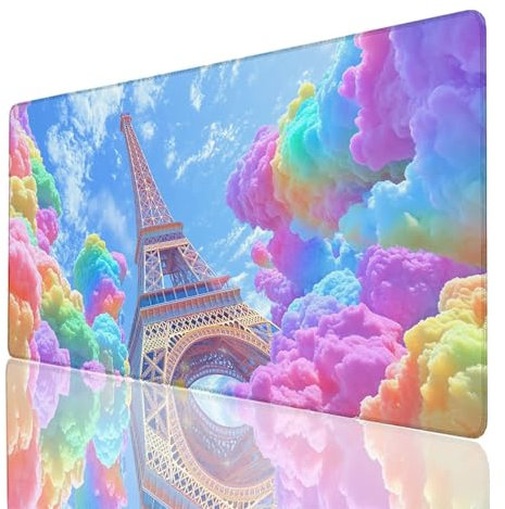 Alfombrilla Ratón Torre Eiffel, Alfombrilla Gaming Fantasía, Impermeable Tapete Escritorio 1000x500x3mm Compatible con Raton Inalambrico y Teclado Inalambrico, Mousepad para Portatil Regalo GYL-1598