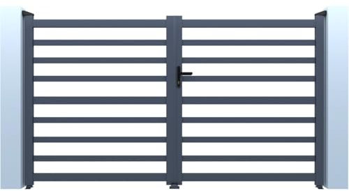 Habitat et Jardin - Portal de aluminio calado Martin (300 x 140 cm), color gris
