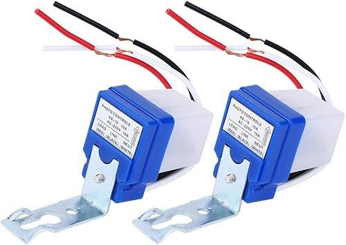 SUCANY AC/DC220V 10A Electronic Twilight to Dimmer Photocell Sensor - Photocell Sensor Switch, Automatic Twilight to Dawn Photocell (Pack of 2)