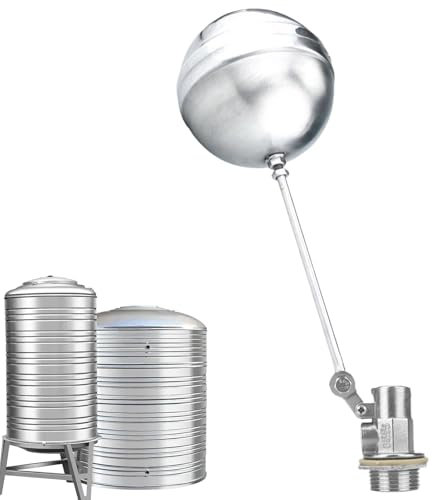 Water Float Valve, Automatic Filling for Swimming Pool - Adjustable Stainless Steel Parts Waterproof for Irrigation Garden Watering Pool Pond Rice Cooker