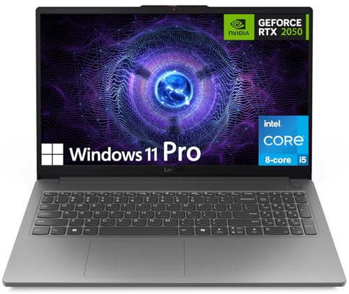 Lenovo LOQ Essential Gaming Laptop, 15,6 FHD 144Hz Display, 8-core Intel Core i5-12450HX, GeForce RTX 2050, 16GB DDR5, 1TB SSD, Wi-Fi 6, RJ-45, HDMI, USB-C, lettore di schede, non retroilluminato