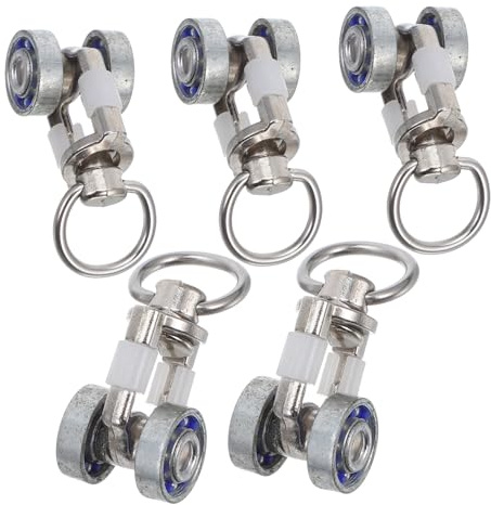 INOOMP Poleas Metálicas para Cortinas Rodamiento, Ruedas Deslizantes Resistentes, 5 Unidades, Accesorio para Riel De Cortina, Uso Doméstico, Montaje Sencillo