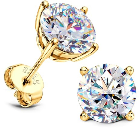 GEMQUEEN Moissanite Earrings Studs 925 Sterling Silver Hypoallergenic 1CT