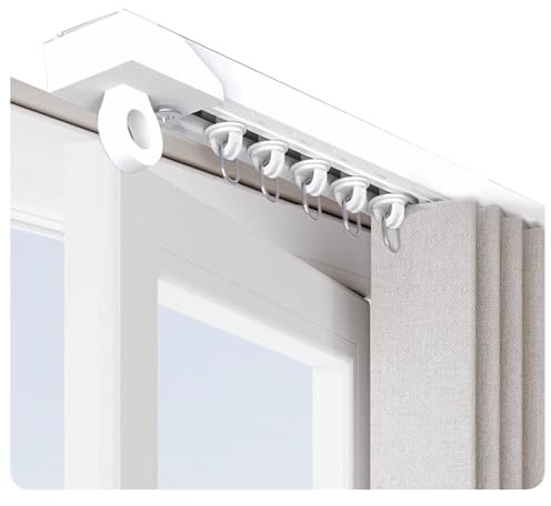 Flexible selbstklebende Vorhangschiene für DIY-Projekte, weiße Oberseite, 370 cm, perfekt für Zuhause, Kinderzimmer und Büro, Fensterbehandlungen, einfache Installation