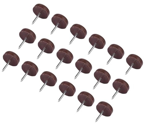 Hamwesh Quality Plastic Furniture Glides Nail Pads 14mm*4mm, 100pcs Coffee Anti Slip Nails for Furniture Leg Protection, Easy Installation for Table Chair Sofa Legs, Suitable for All Floors (100pcs