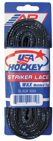 A&R Sports USA Hockey Laces - Waxed Striker Laces - Black 120 Inches