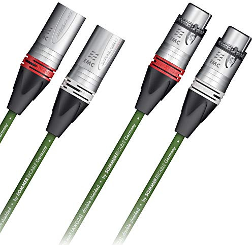 SOMMER CABLE HICON 4,5m XLR High End NF- Phonokabel SC-Albedo OFC Stereo Paar Neutrik EMC-Spezial-XLR Stecker Kabel by grün 450cm - ALB1-0450