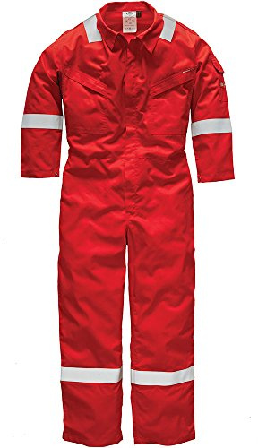Dickies FR5401 RD 44R Size 54 Pyrovatex Lightweight Coverall - Red