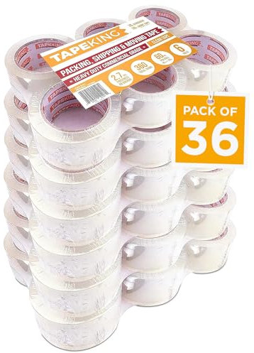 Cinta King transparente cinta de embalaje 60 yardas por rollo más fuerte y más grueso 2,7 mil, Heavy Duty adhesivo industrial Depot cintas 36 Rolls/2.7 Mil Thick