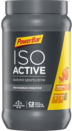 Powerbar Isoactive Orange 600 g - Isotonic Sports Drink - 5 Electrolytes + C2MAX