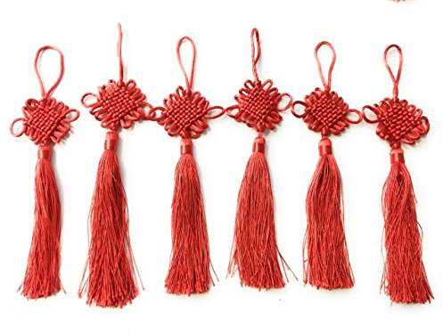 Caprilite Job Lot de 6 cordons de nouage pour le Nouvel An chinois Feng Shui Rouge