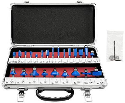 LU&MN Carbide Tipped Router Bit Set, 1/4 Shank, 24 PCS