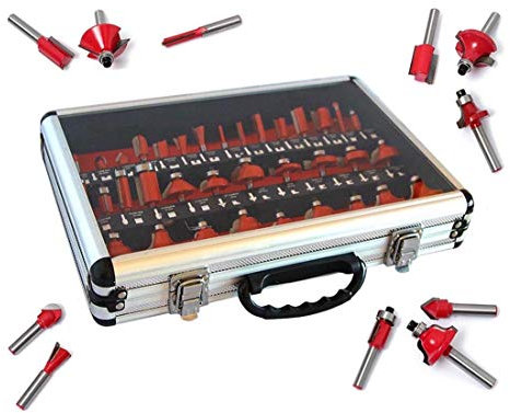 FRESE LEGNO GAMBO 8 MM X PANTOGRAFO CORNICI SET KIT 35 FRESA IN VALIGETTA