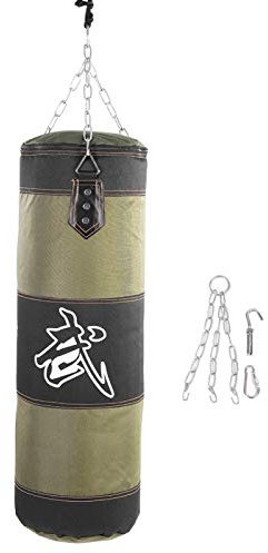 Heavy-Duty Boxsack mit Kette & Deckenhaken f¨¹r Boxtraining Fitness Muay Thai Kampfsport 80cm Gr¨¹n