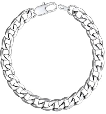 ChainsHouse Herren Armband Edelstahl Panzerarmband 6/8/13MM Damen Gliederarmband 19/21/23CM Kubanisches Kettenarmband Silber/Gold Panzerkette Armskette Armreif Armschmuck für Geburtstag