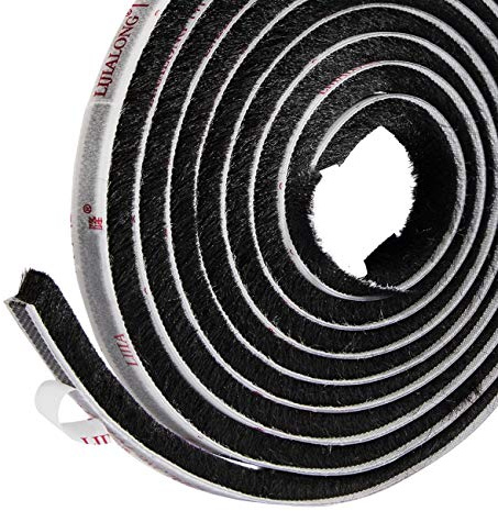 fowong Bürstendichtung Meterware | Stark haftende selbstklebende Dichtungsbürste mit Nut von 5mm bis 15mm für Fliegengitter Dichtung Fenster Türen (6, 9 x 5mm)