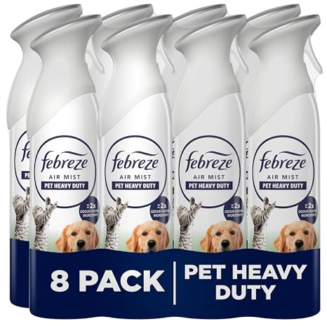 Febreze Air Freshener Spray, 185ML X 8 (1480ML), Pet Odour Eliminator Room Spray, Leaves A Fresh Scent