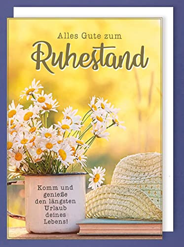 AvanCarte Riesen Karte Ruhestand Rente Pension Grußkarte Foliendruck Margariten A4