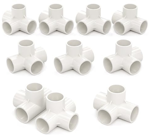 Bwintech 10 Stück 32 mm (1 Zoll) 4-Wege-Cubic-T-Schlauchverbinder, PVC-U Fitting Ellenbogen-Kupplung Verbindungsstück Garten Wasserleitung Anschluss