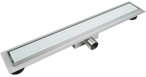 BADLAND Duschrinne Edelstahl Komplettset G-DRAIN NEXT 90 cm Weiß Dusche Durchmesser Abflussrinne Bodenablauf