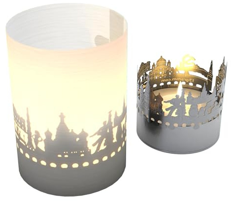 Moskva Skyline Tube T-Light skuggspel – romantisk souvenir, gåva till Moskva-fans, imponerande motivljus för magiskt ljusspel
