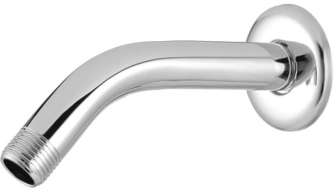 Duscharm mit Flansch und Teflonband, Markcco 15 cm Verlängerung, Duschkopfarm für festen Duschkopf und Regenduschkopf, Edelstahl, Wandmontage (Chrom)
