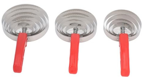 3 Stück Striegel für Pferde, Vielseitig Einsetzbar, 4 Ringe, 5 Ringe, 6 Ringe, Doppelseitiger Edelstahl-Striegel, Wendbare Striegel, Pferdebürste, Pferdehaar-Werkzeug für Hunde, Schafe, Rinder, Pferde