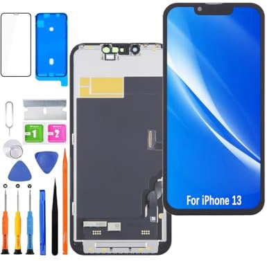 HLYGZX Écran pour iPhone 13 A2633 A2482 A2631 A2634 A2635 | avec Kit de réparation，Affichage HD，Remplacement d'écran
