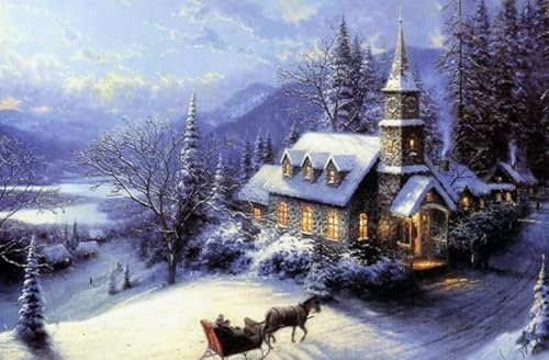HfmQuisutron Jigsaw Puzzle 1000 Teile Winter Outdoor Schnee Kleines Holzhaus Holzpuzzle Poster Holz Für Erwachsene Kinder Spiele Lernspielzeug Df199Zq