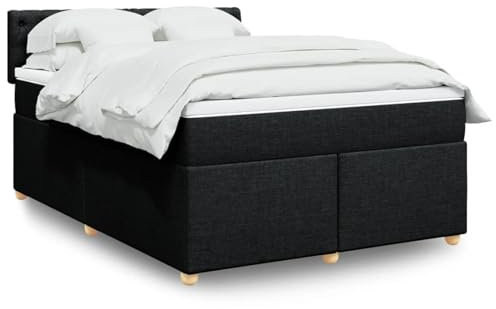 qohoio Boxspringbett mit Matratze Schwarz 160x200 cm Bett Boxspringbett Schlafzimmer MöBel Betten Bett Mit Matratze Stoff - 3286740