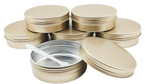 Wopanxye Lot de 6 boîtes en aluminium de 100 ml - Petites boîtes rondes en métal de 100 g - Boîtes de voyage vides pour bougies, pommades, cosmétiques, crèmes pour le visage, baumes à lèvres, couleurs