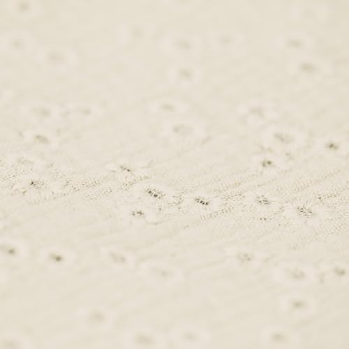 Musselin | Double Gauze | Lochstickerei | Millefleurs | ab 0,5 m | Meterware (naturel)