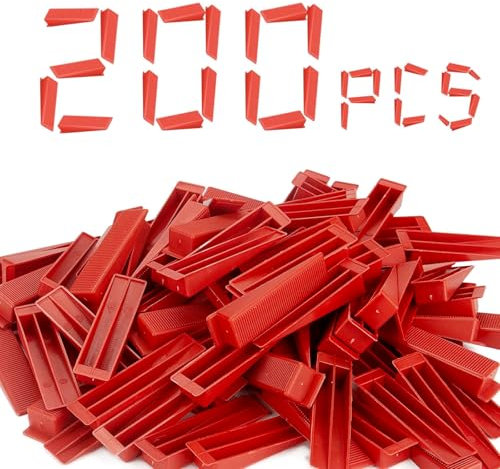 SuQurtom 200 cunei livellanti per piastrelle, riutilizzabili, solo cunei livellati per piastrelle, per pareti e pavimenti