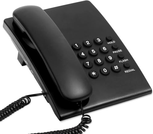 Uvital ​Landline Phone for Home, Basic Model Desktop Telephone for Home/Hotel/Office, Easy to Operate Landline Telephone with Ringer Volume Control (Black)