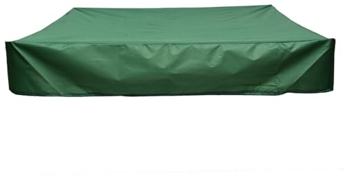 Grüne quadratische Plane, staubdicht, wasserdicht, Oxford-Stoff, Sandkasten-Poolabdeckung (120 x 120 cm)