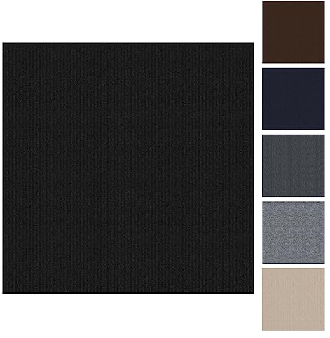 CUCOS Piastrelle per Moquette Peel and Stick, Piastrelle per Pavimenti in Moquette Quadrate 30x30cm, Autoadesiva Morbida Imbottita, 30 Piastrelle, Nero