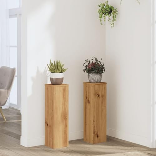 Xichuzi Pflanzenständer 2 STK. Artisan-Eiche 17x17x60 cm Holzwerkstoff, Pflanzentreppe Outdoor, Kräutertreppe, Blumenständer, Blumenleiter Draußen, Kräutertopf Garten - 852941