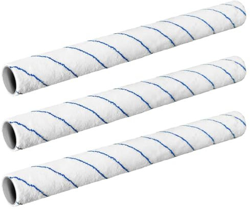 Farbroller mit blauen Streifen, Polyester und Aluminiumlegierung, kurzer Flor, ideal für halbraue Oberflächen, leicht zu reinigen, 3-teilig