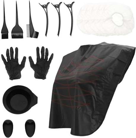 Hemobllo Kit de Coloración del Cabello Profesional Herramientas para Teñir, Cepillo de Plástico Negro y Cuenco para Teñir, Adecuado para Uso en Salón y Bricolaje en Casa Color Aleatorio